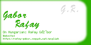 gabor rafay business card